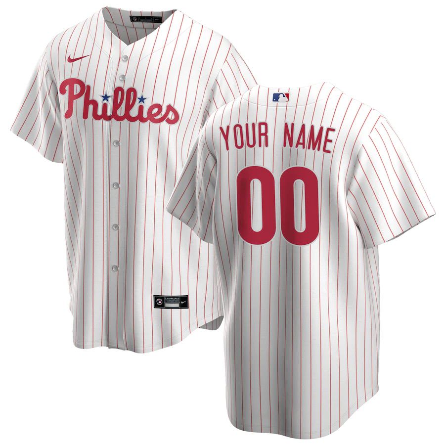 Cheap Youth Philadelphia Phillies Nike White Home Replica Custom MLB Jerseys